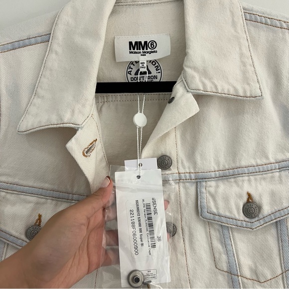 MM6 Maison Margiela SSENSE exclusive Off-white denim jacket - Picture 5 of 8